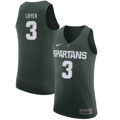 Men Foster Loyer Michigan State Spartans #3 Nike NCAA Green Authentic College Stitched Basketball Jersey IF50L88JR